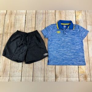 Boys Umbro Soccer Shorts & Polo Shirt Size Kids Youth Small